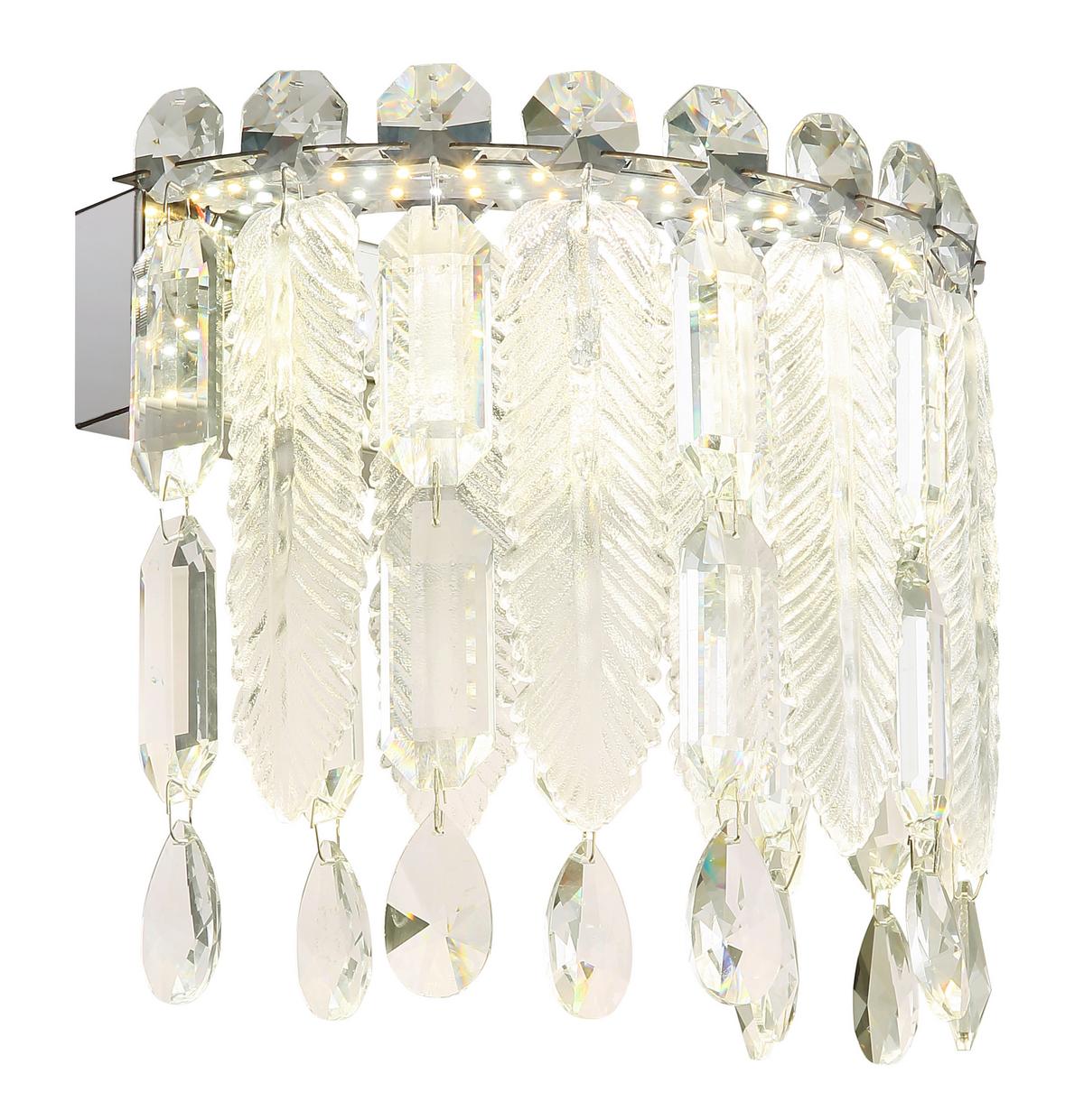 LED-Wandleuchte 67176-12w - Klar/Chromfarben, KONVENTIONELL, Glas/Metall (28/17/24,5cm) - Globo