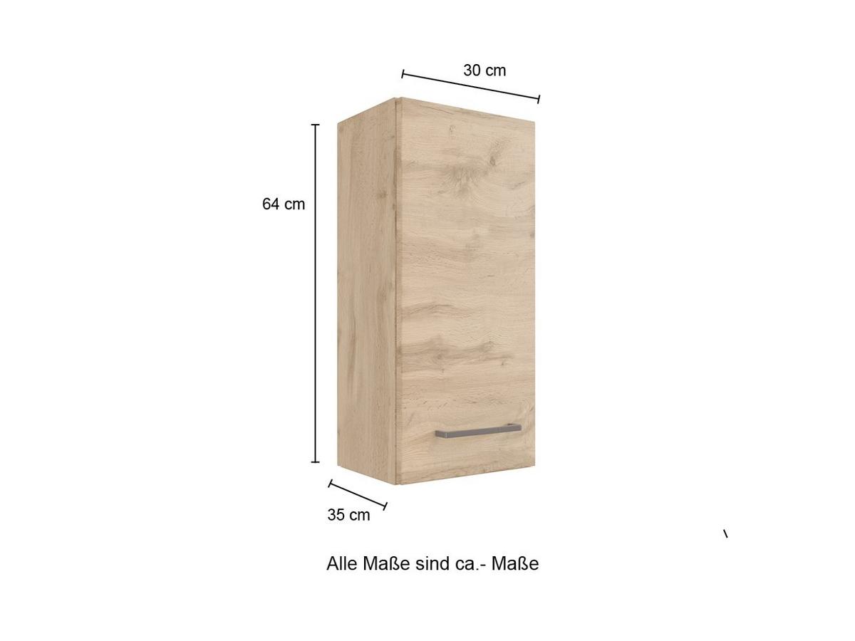 Badmöbel-Set Manchester B: 90 cm Eiche Wotan Dekor - Eichefarben, MODERN, Holzwerkstoff (90cm) - Held