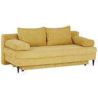 Pohovka MILANO, žlutá, s lůžkem a úložným prostorem - černá/žlutá, Moderní, dřevo/textil (200/95/95cm)