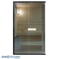 Sauna FALUN M geeignet für 2 Personen - Fichtefarben, Basics, Glas/Holz (120/120/200cm) - Sanotechnik