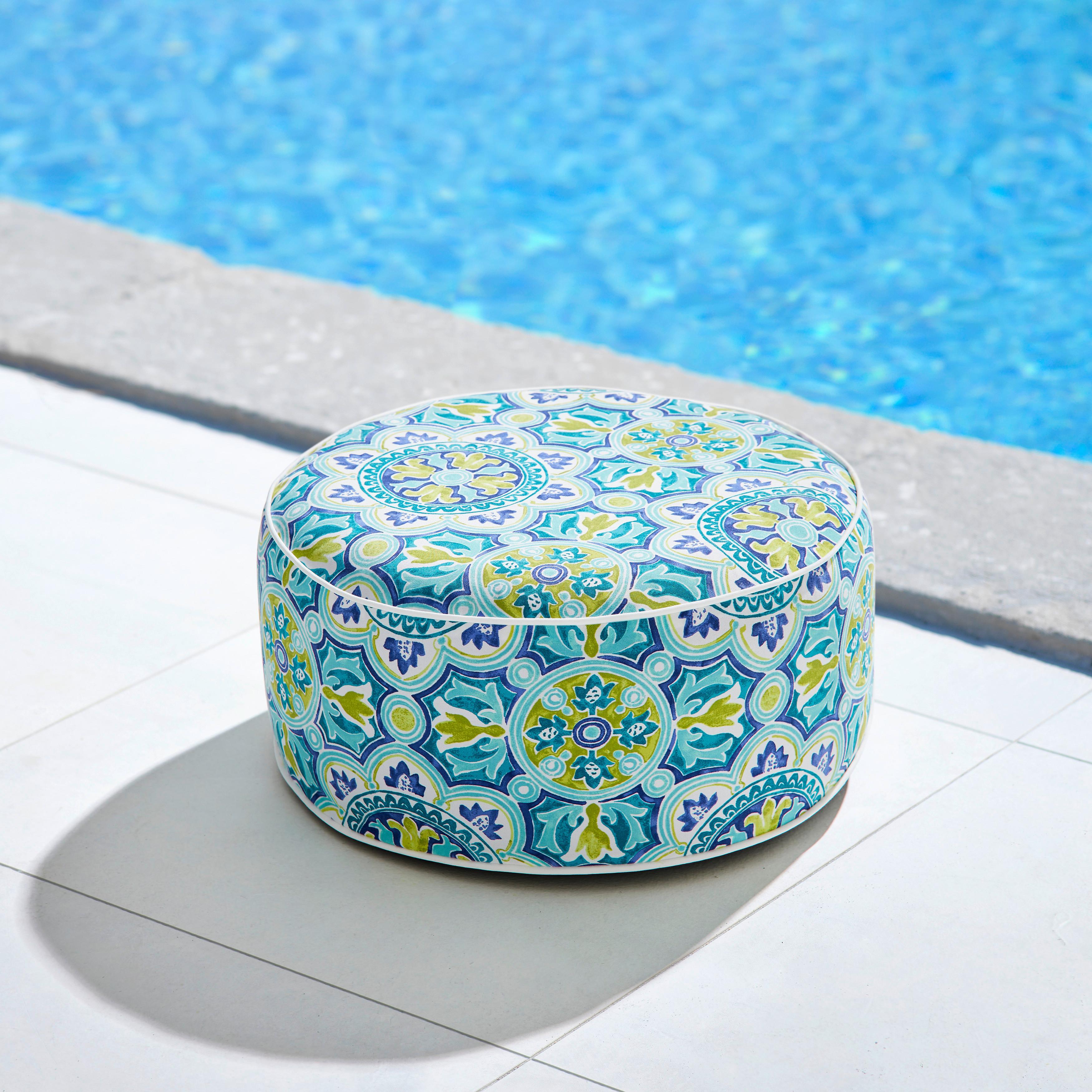 SEDACÍ VENKOVNÍ PODUŠKA CASSY - modrá/vícebarevná, Moderní, textil (53/23/53cm) - Bessagi Garden