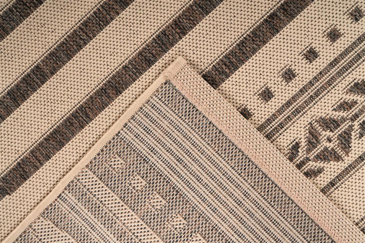 Flachwebteppich Splash 225 Braun/Creme, 80x150 cm - Creme/Braun, KONVENTIONELL, Textil (80/150cm)