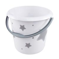 Eimer Ilvie Stars Weiß 10l, DxH: 30x28 cm - Weiß, KONVENTIONELL, Kunststoff (30/28cm)
