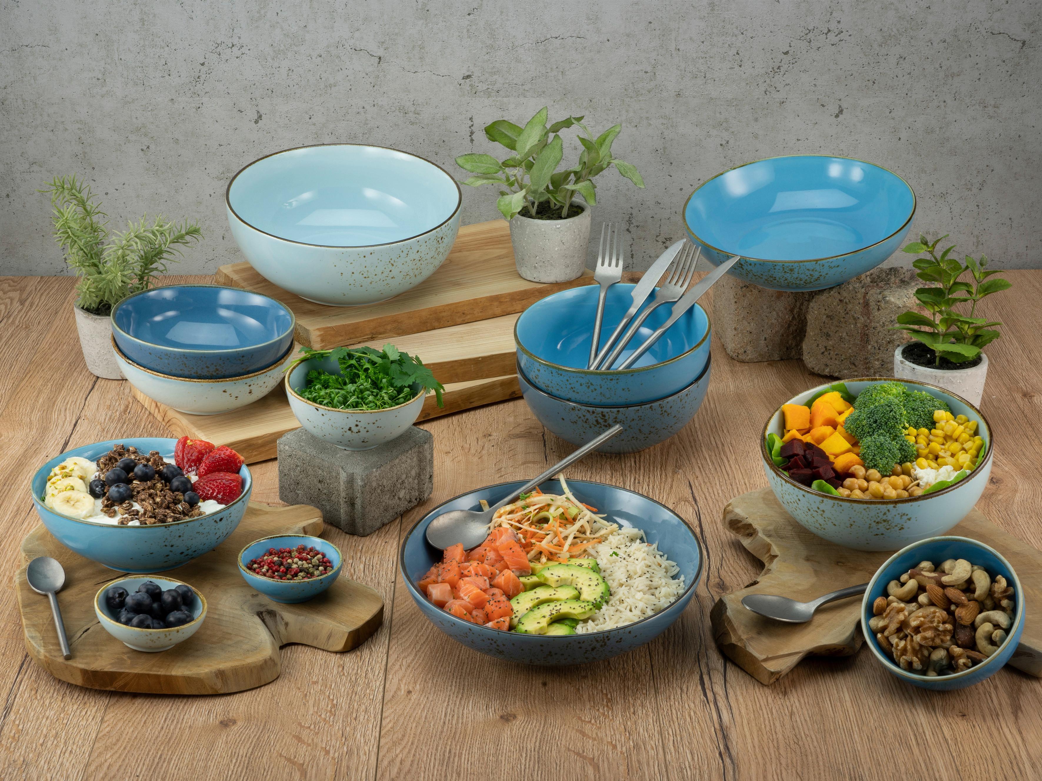 Schüssel Keramik Multicolor Nc Aqua Buddhabowl 4tlg - Multicolor, KONVENTIONELL, Keramik (17,5/7,5cm) - Creatable