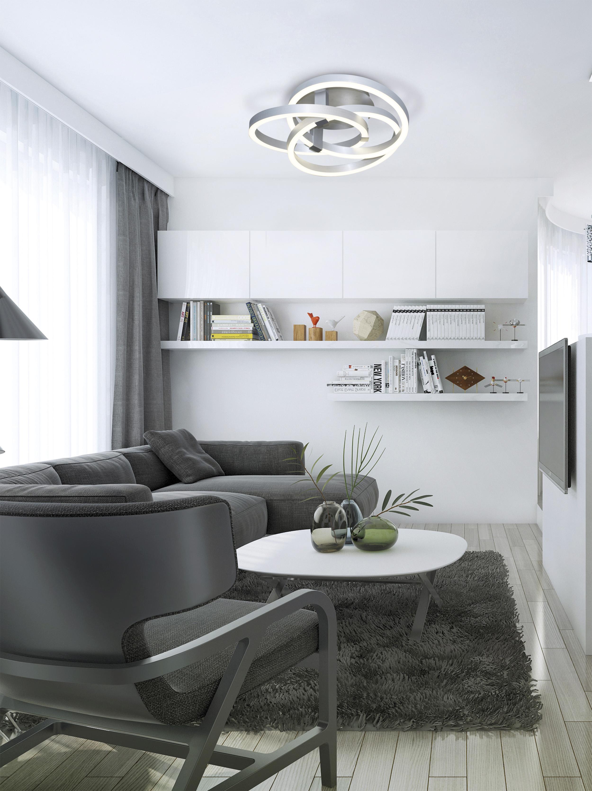 LED-Deckenleuchte 1356260 - Alufarben, Design, Kunststoff/Metall (55/18cm) - Näve