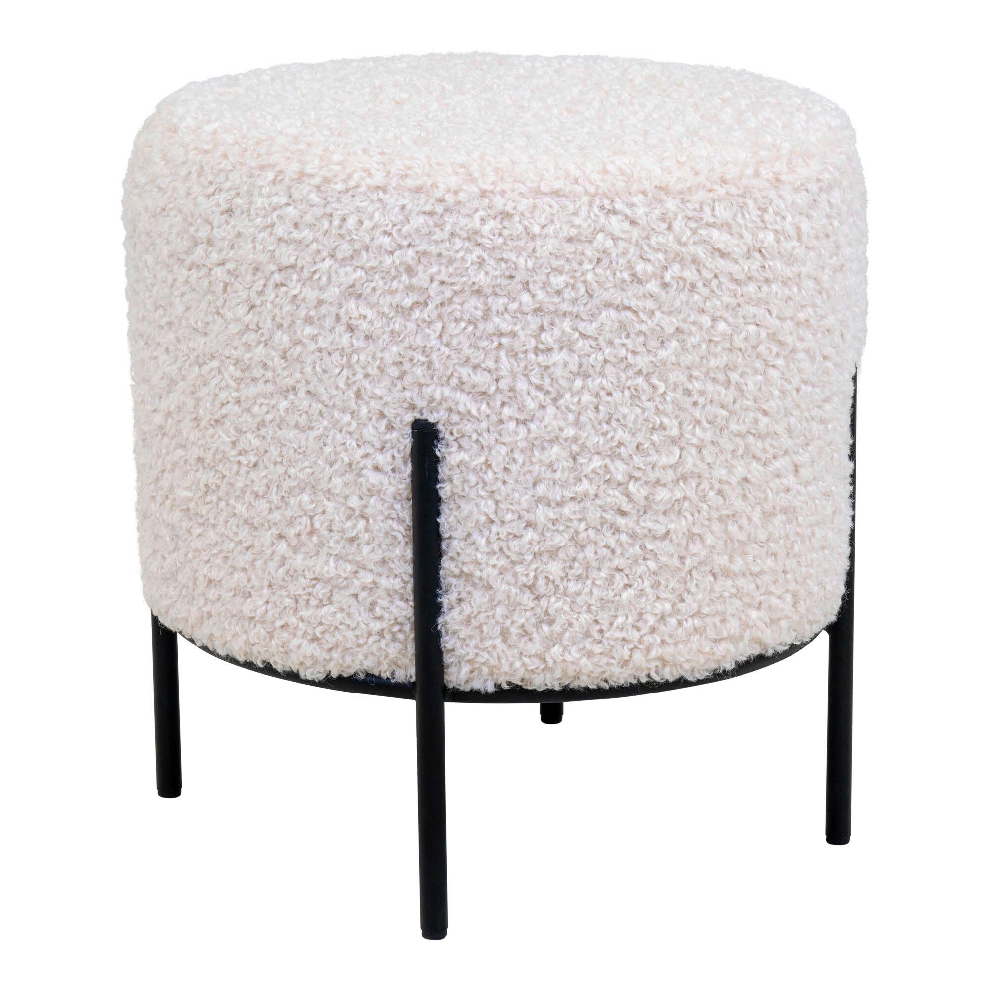 Hocker Alford Schwarz Weiß B: 35,5 Cm - Schwarz/Weiß, Design, Textil/Metall (35.5/37cm)