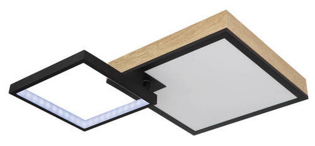 LED-Deckenleuchte 41392-21 - Dunkelbraun/Opal, Natur, Holzwerkstoff/Kunststoff (60/41/10cm) - Globo