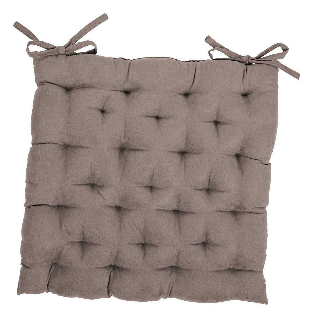 Sitzkissen Agatha 40x40 Cm Taupe - Taupe, KONVENTIONELL, Textil (40/40/5cm) - Ondega