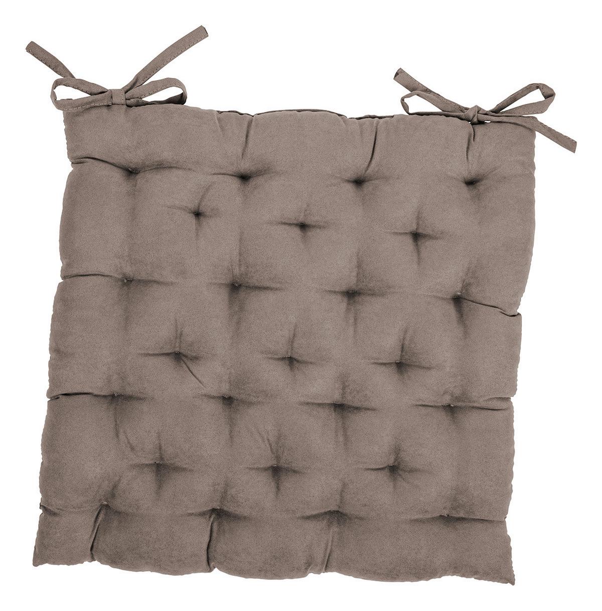 Sitzkissen Agatha 40x40 Cm Taupe - Taupe, KONVENTIONELL, Textil (40/40/5cm) - Ondega