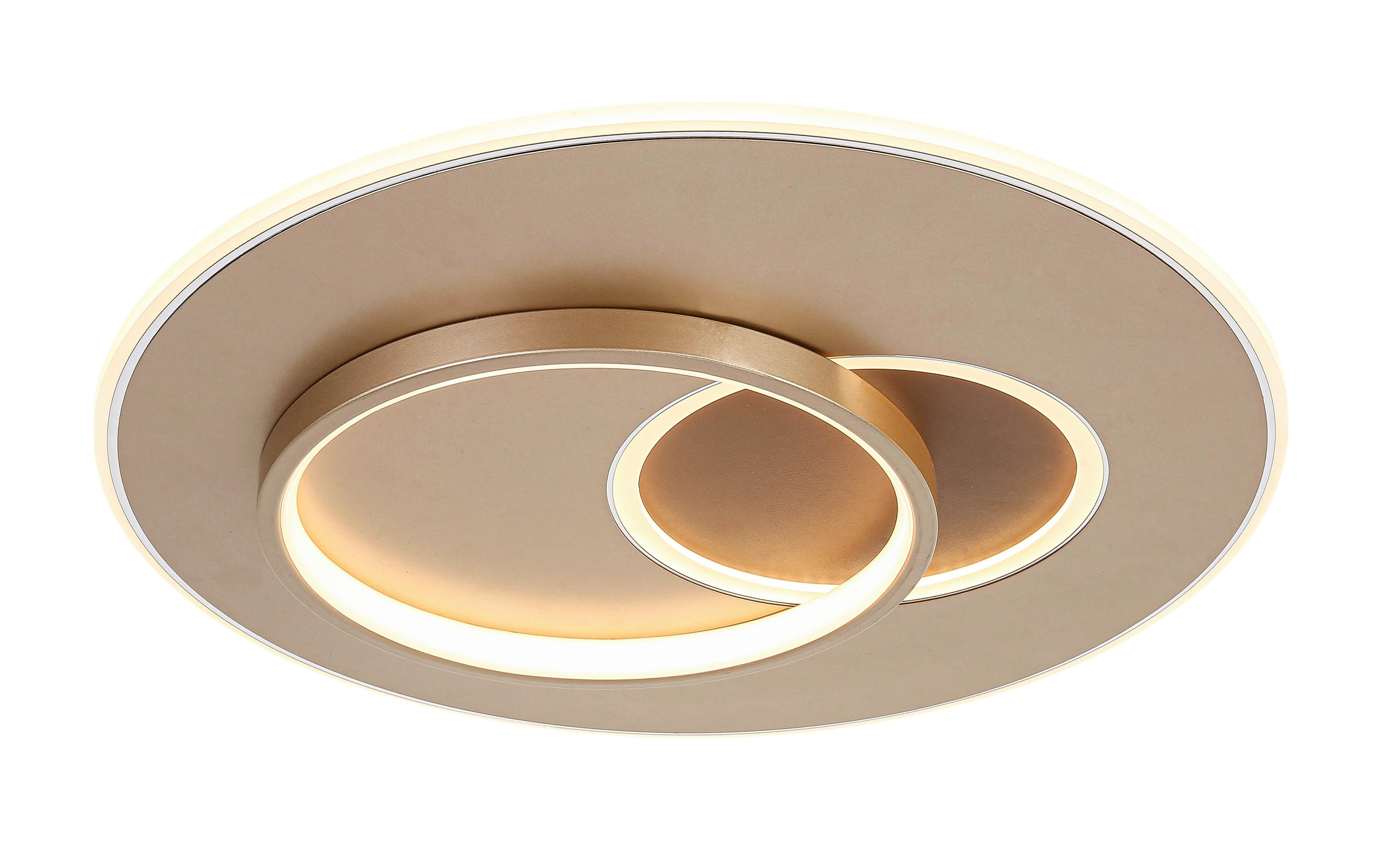 Led-deckenleuchte Lejla Ø 50 Cm - Chromfarben/Mokka, MODERN, Kunststoff/Metall (50/7cm) - Luca Bessoni