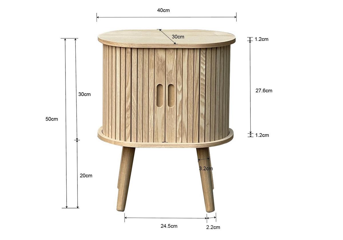 Odkládací stolek Skandy masiv/MDF - přírodní barvy, Moderní, dřevo/kompozitní dřevo (40/50/30cm) - Premium Living