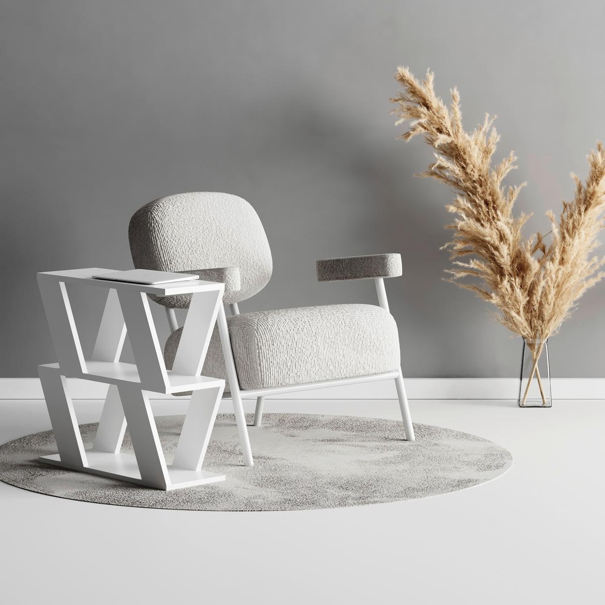 Beistelltisch Lazena Beistelltisch - Weiß, Design, Holzwerkstoff (60/56/22cm) - Livetastic