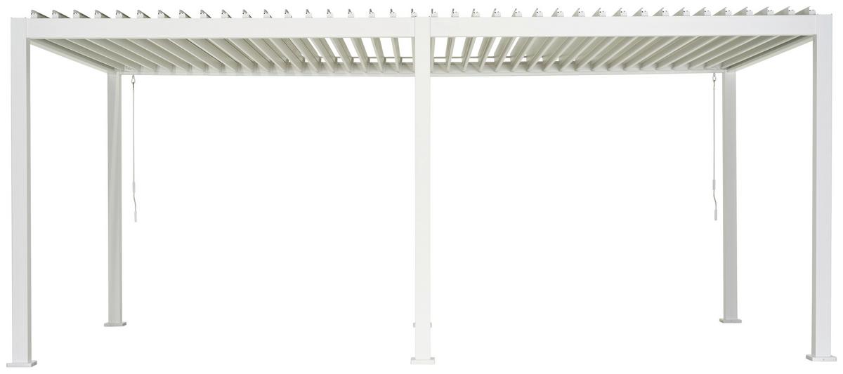 Pergola Deluxe 600x300cm Weiss - Weiß, MODERN, Metall (600/250/300cm) - Gardenson