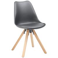 Schalenstuhl Vilnius Lederlook Schwarz - Schwarz/Naturfarben, LIFESTYLE, Holz/Kunststoff (48,5/84/55cm) - MID.YOU