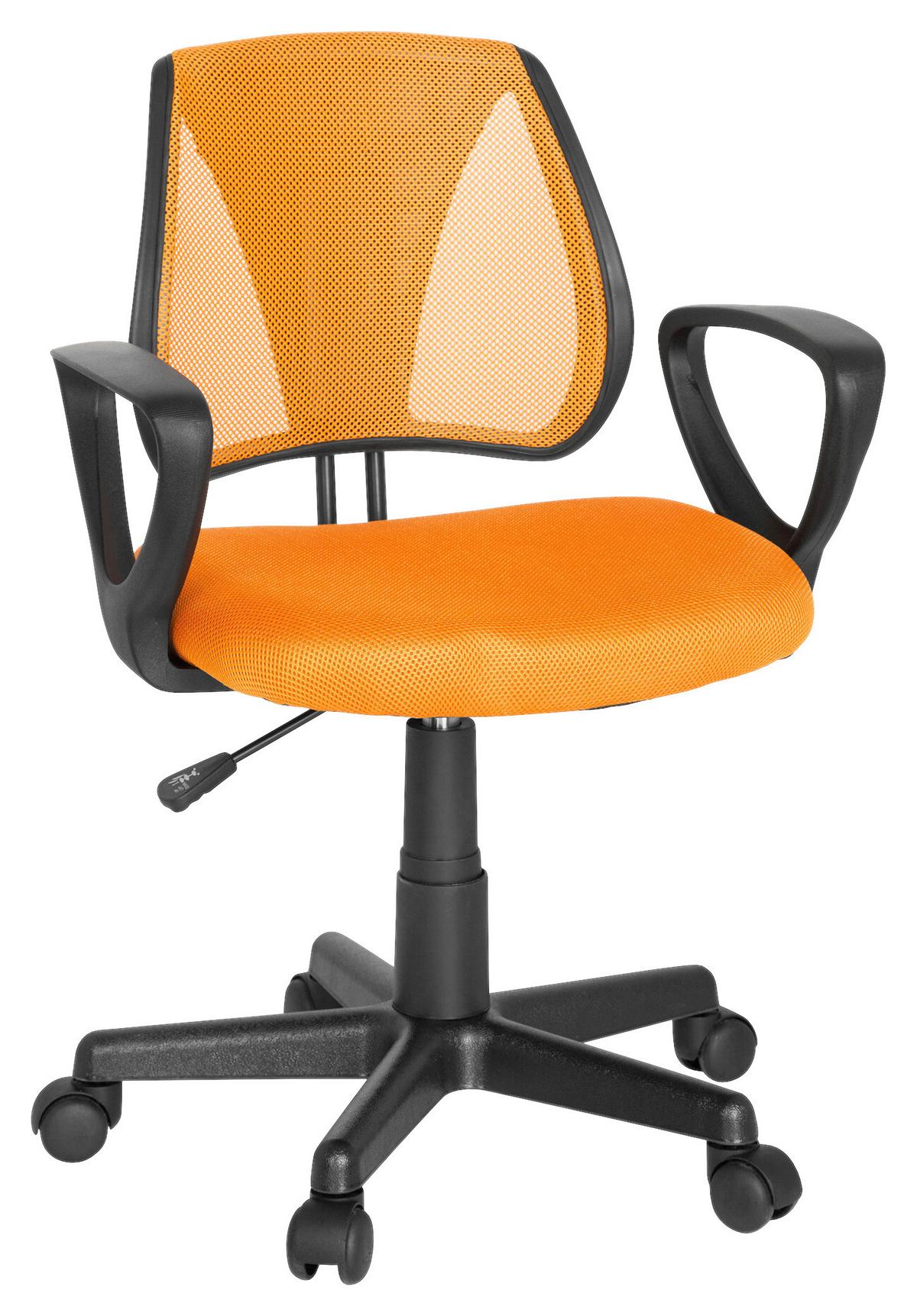 Jugenddrehstuhl Kiddy Cd Orange - Schwarz/Orange, Basics, Kunststoff (58/75-92/45cm) - MID.YOU