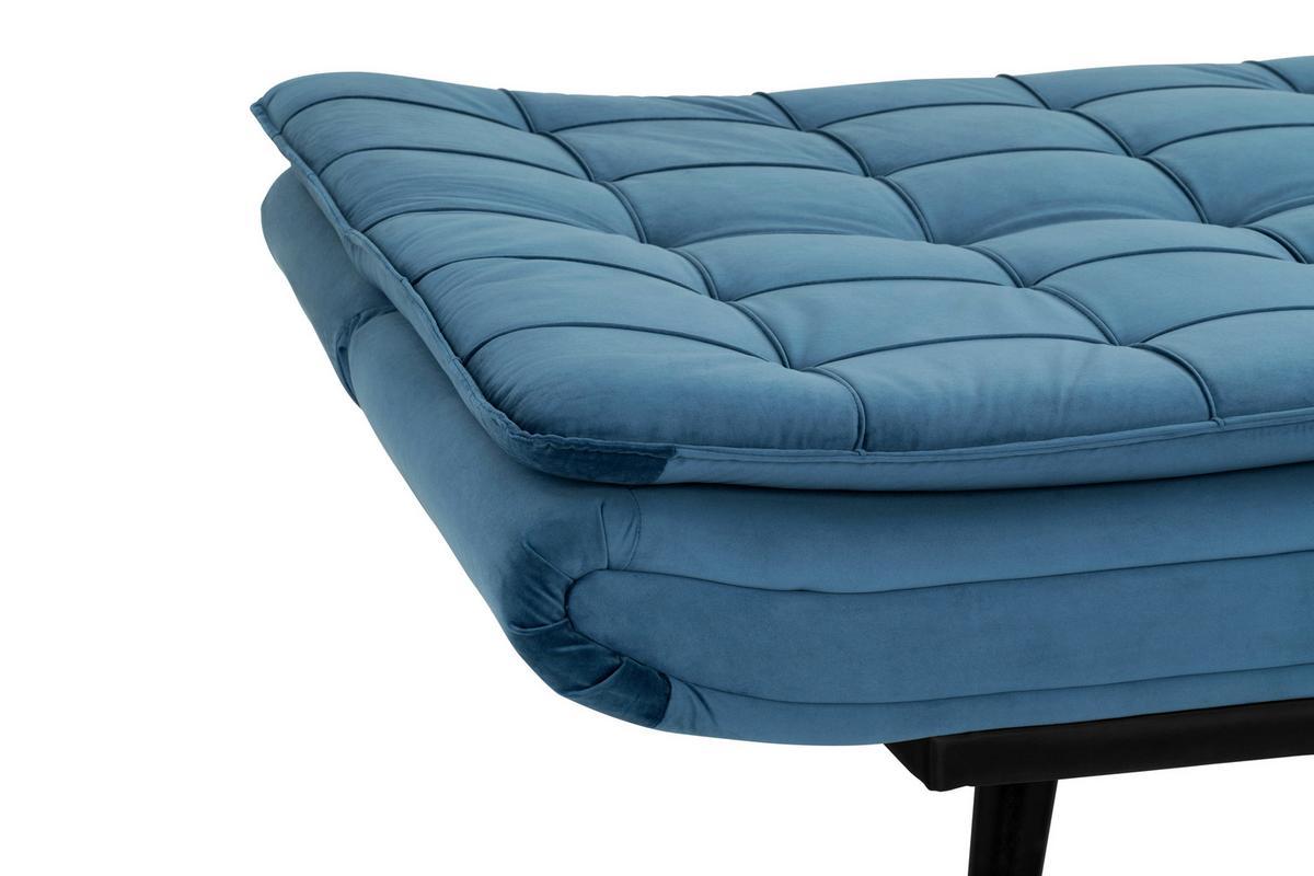 3-Sitzer-Sofa Mit Schlaffunktion Tuvalu B: 195cm - Blau/Schwarz, Design, Holz/Textil (195/96/96cm) - MID.YOU