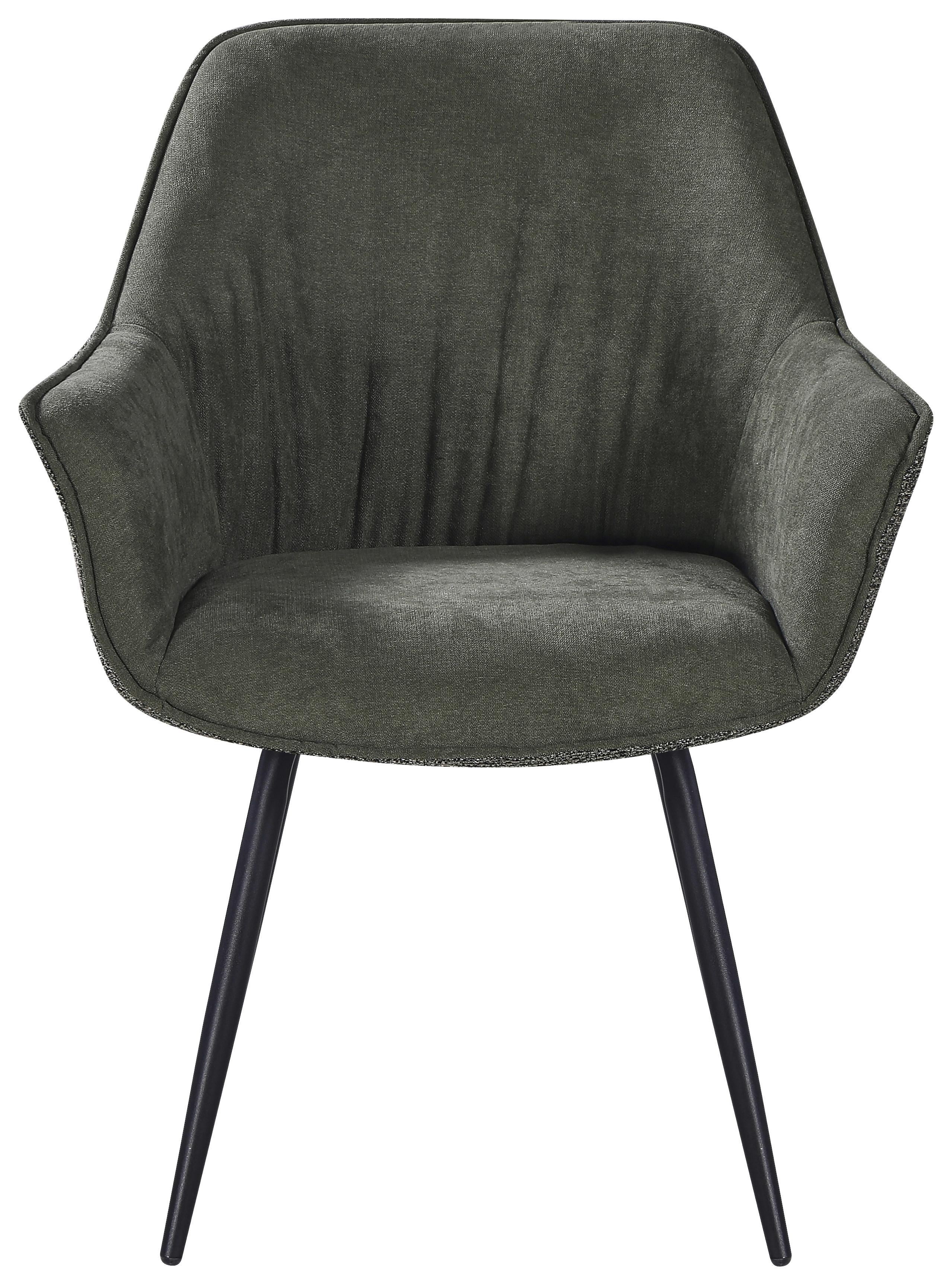ŽIDLE S PODRUČKAMI NOVA - černá/zelená, Moderní, kov/textil (64/85/62cm) - Premium Living