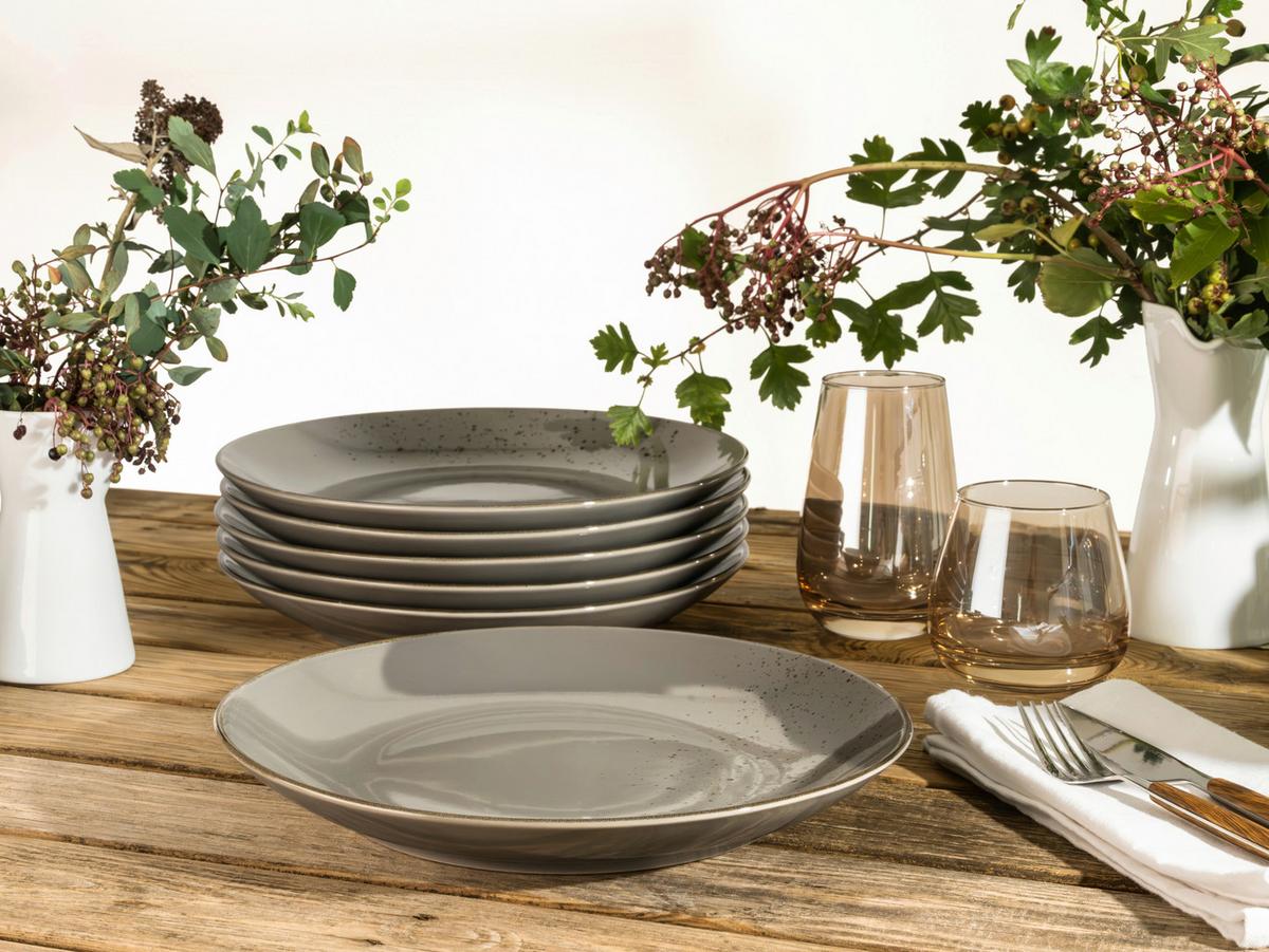 SADA PLYTKÝCH TANIEROV NATURE COLLECTION - sivá, Trend, keramika (27cm) - Creatable