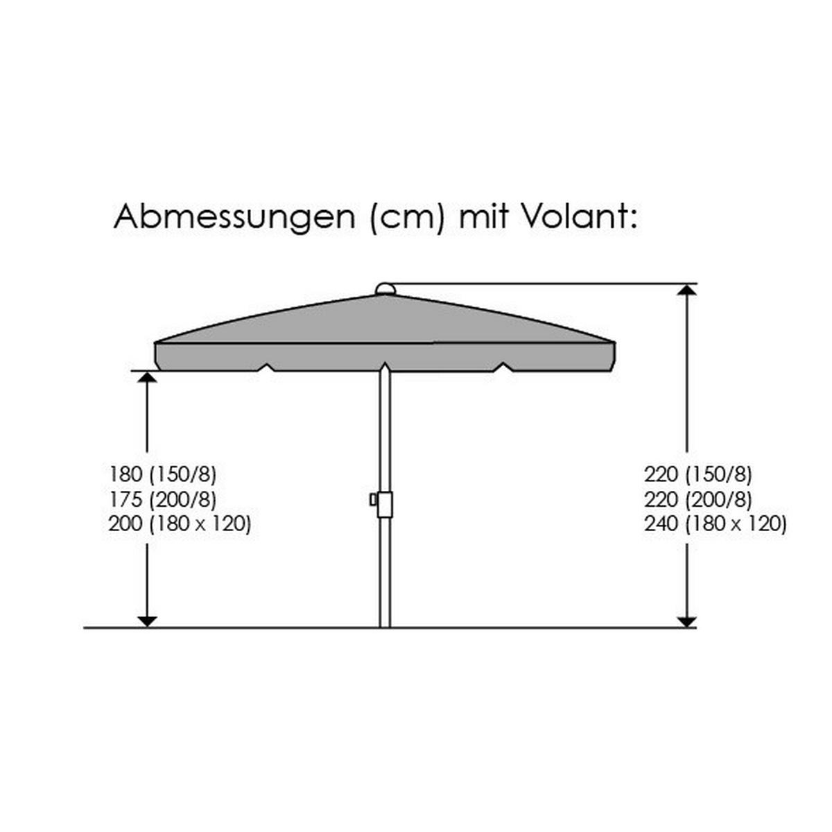 Sonnenschirm 120x240x180 cm Apfelgrün - Silberfarben/Hellgrün, Basics, Textil/Metall (120/240/180cm) - Schneider