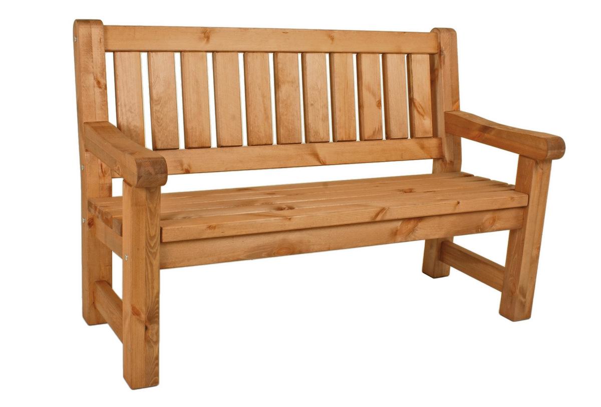 Gartenbank Holz Allgäu Allgäu - Braun/Kieferfarben, MODERN, Holz (124/96/69,5cm) - Gardenson