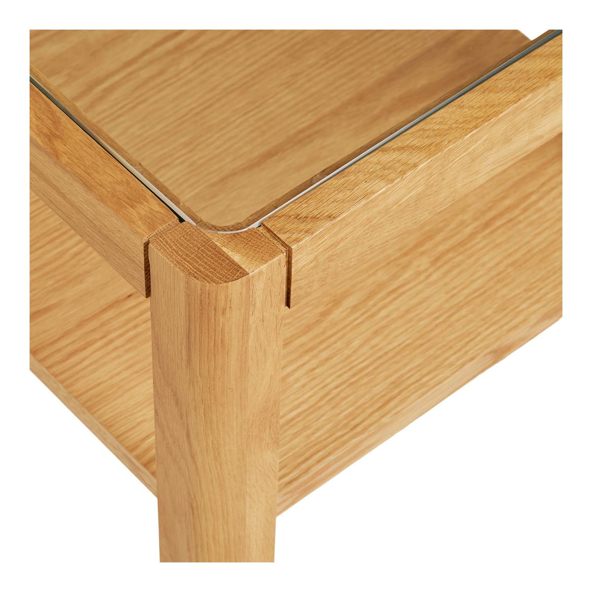 Beistelltisch Lourmarin Eichefarben B: 40cm - Eichefarben, Design, Glas/Holz (40/40/45cm) - MID.YOU