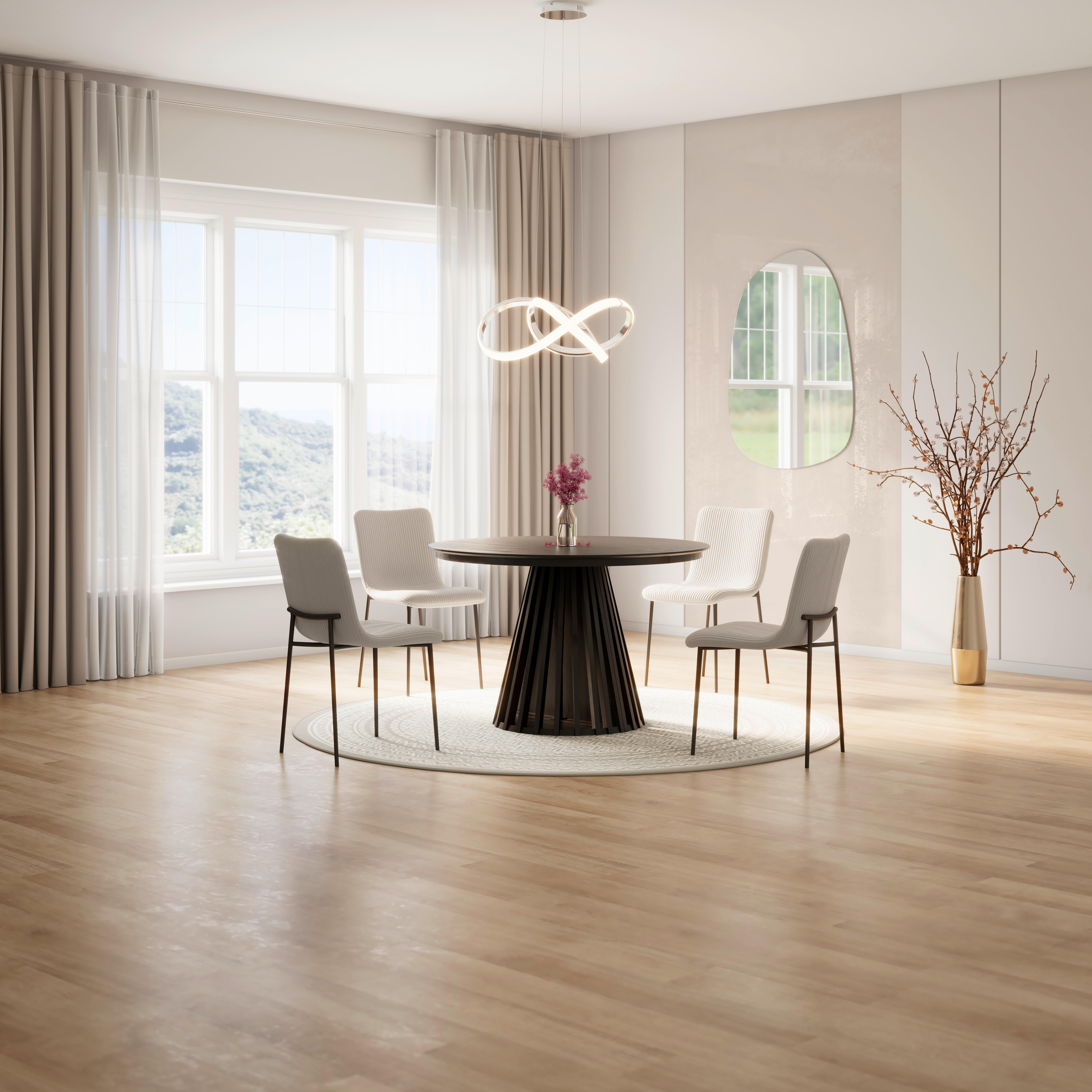 Rozťahovací stôl ENNIO 120 - čierna, Modern, drevo/kompozitné drevo (120-160/76/120cm) - Bessagi Home