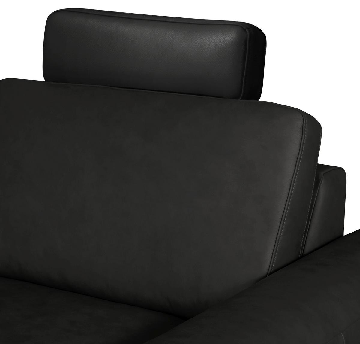 Kopfstütze Spring, Schwarz B: 52 cm - Schwarz, Design, Leder (52/17/14cm) - Livetastic