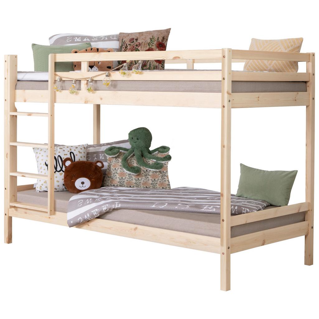 Etagenbett Rene Kiefer massiv 90 cm m. Leiter