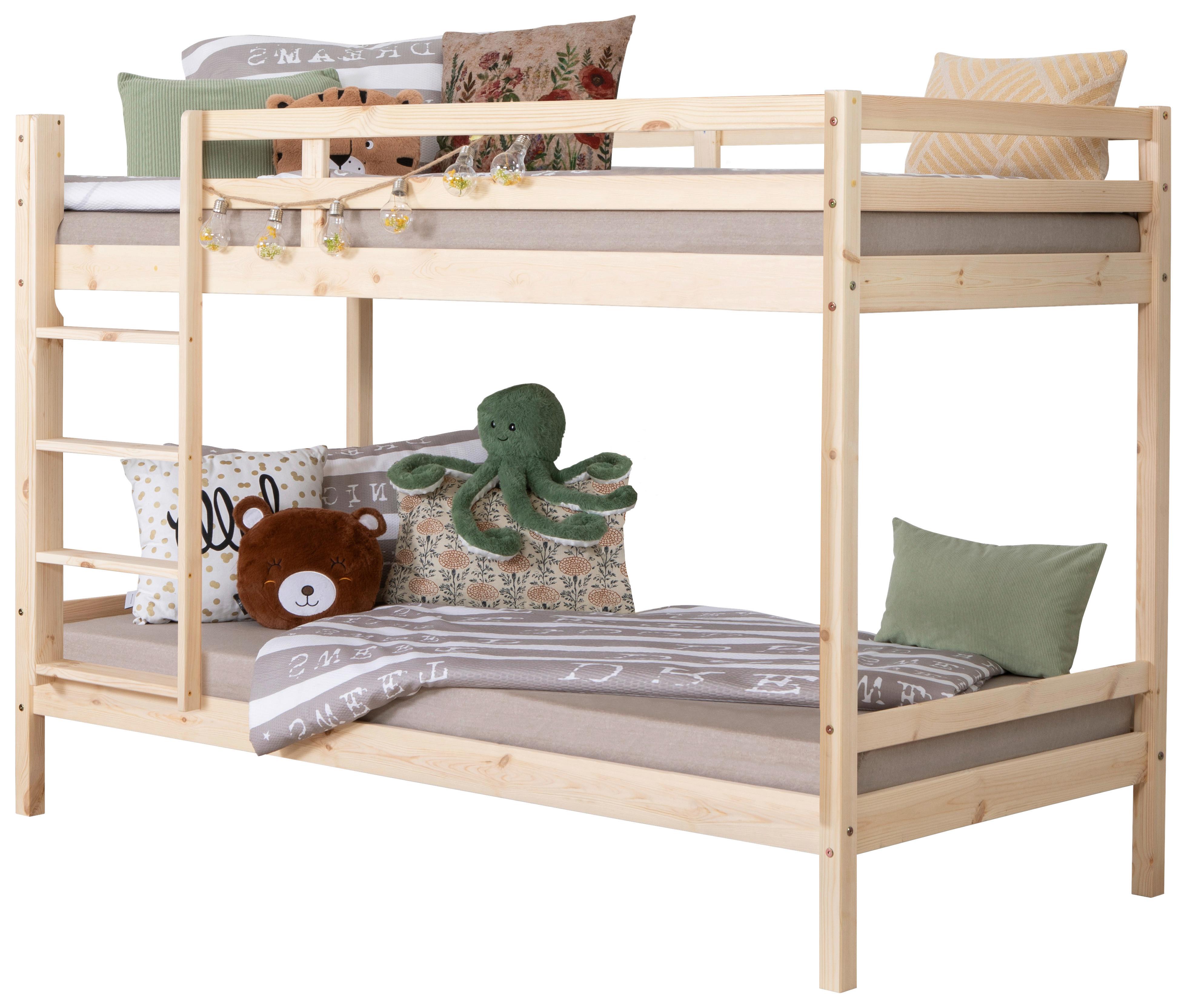 Etagenbett Rene Kiefer massiv 90 cm m. Leiter