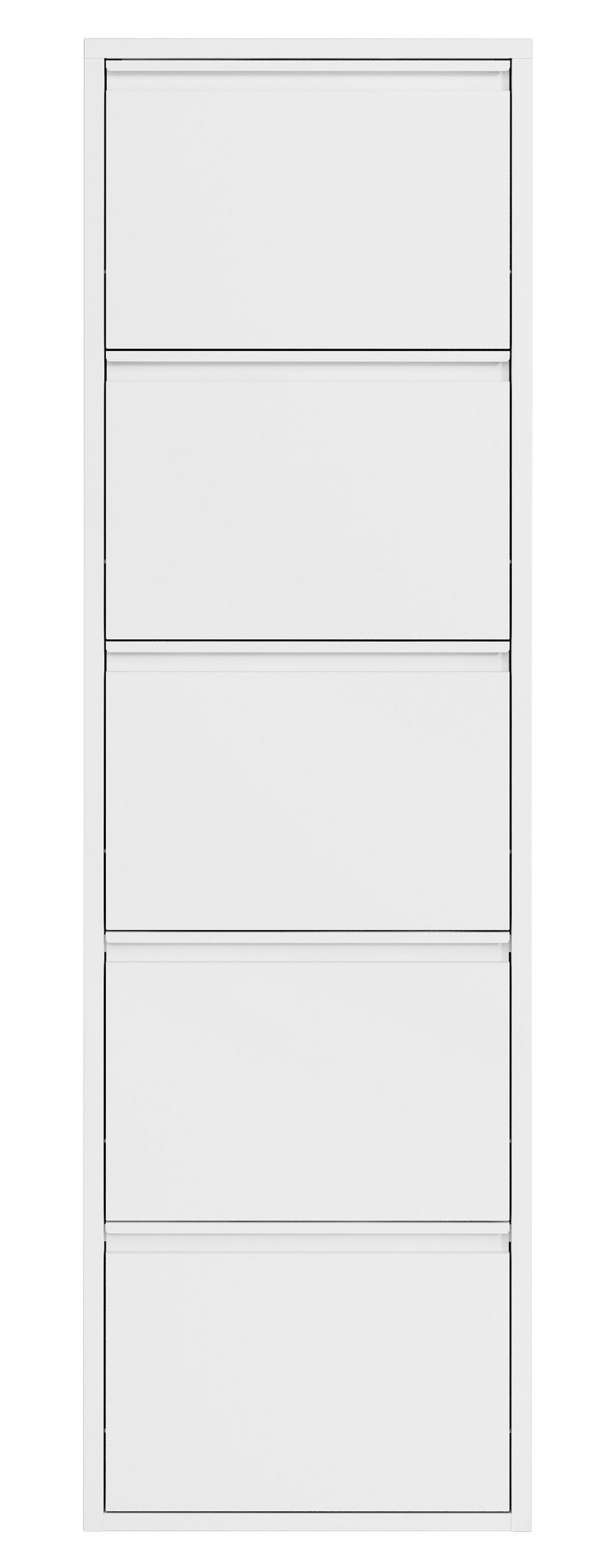 Vyklápěcí botník BERT bílá - bílá, Konvenční, kov (51/170/16cm) - Mömax