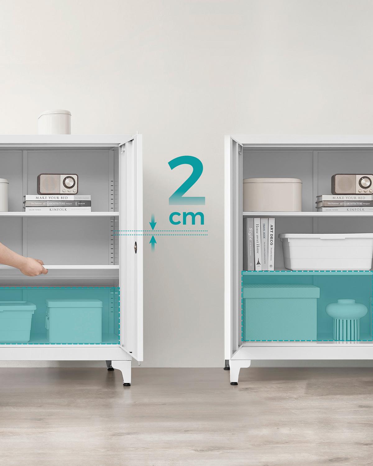 Mehrzweckschrank Grauweiß B: 80cm - Grauweiß, Basics, Metall (80/90/40cm)