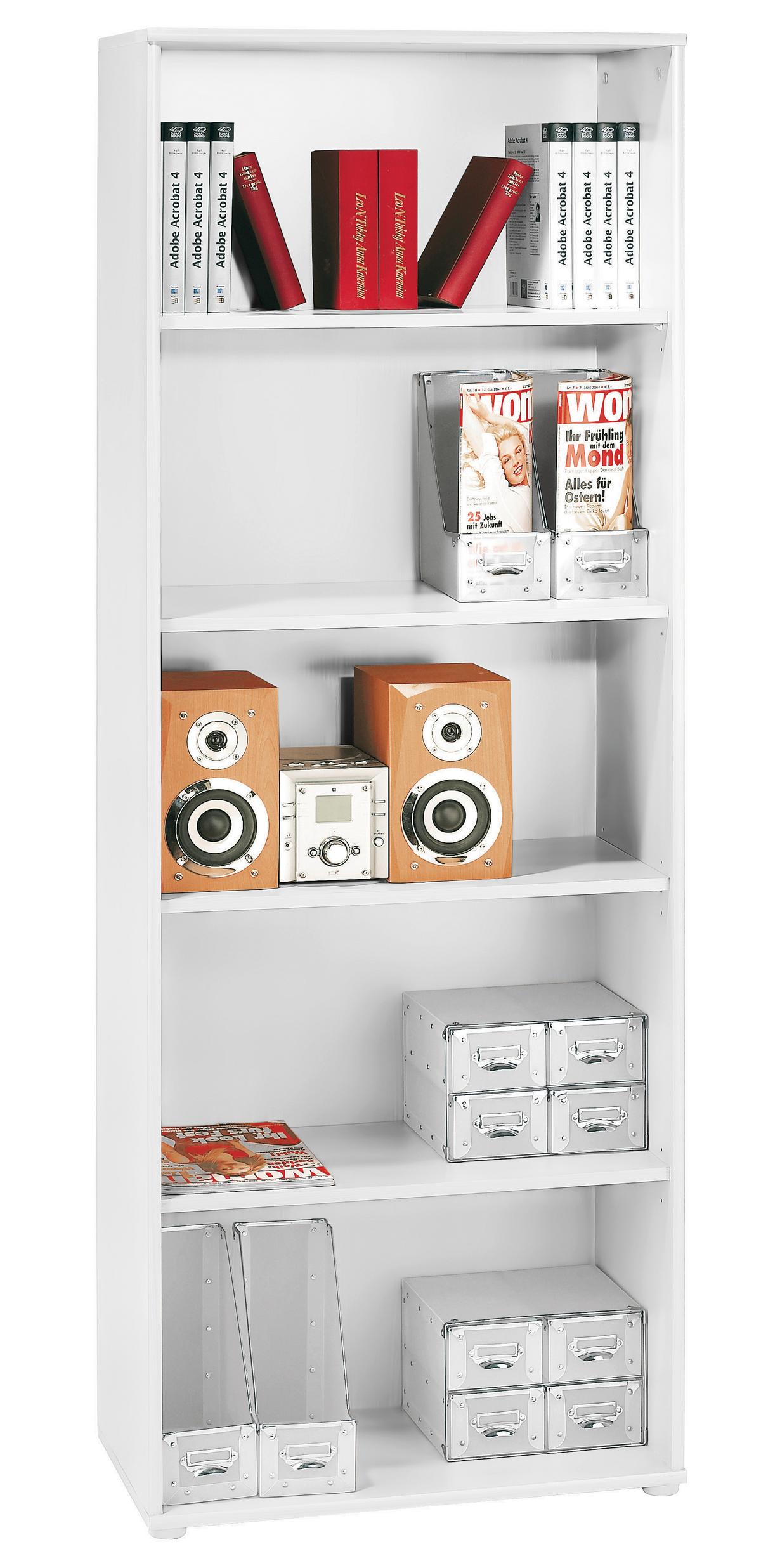 REGÁL JOSEF 6 - bílá, Moderní, kompozitní dřevo (60/185,6/30cm)