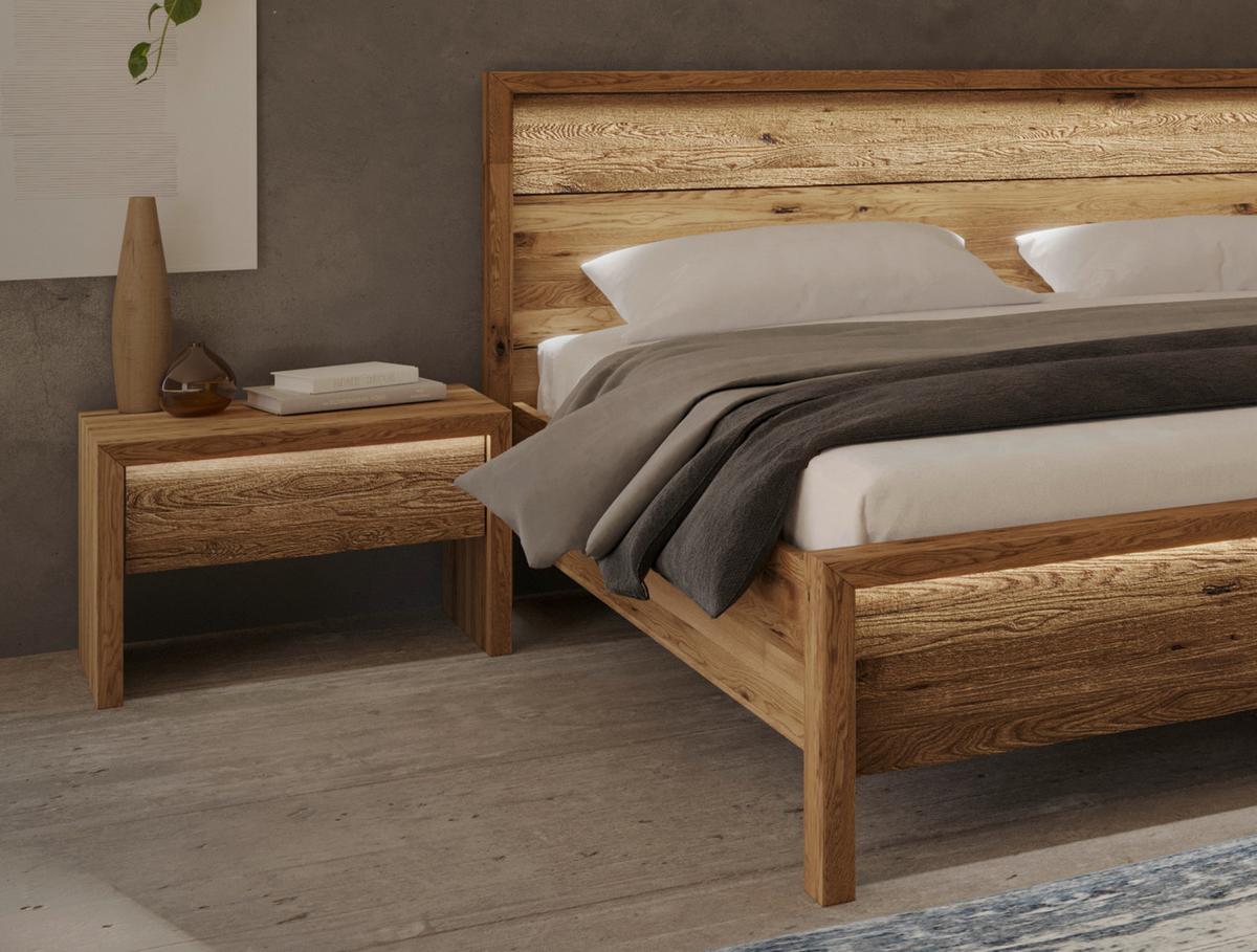 Nachtkästchen Emilia, Naturfarben B: 60 Cm - Wildeiche/Naturfarben, MODERN, Holz (60/46/41cm) - MID.YOU