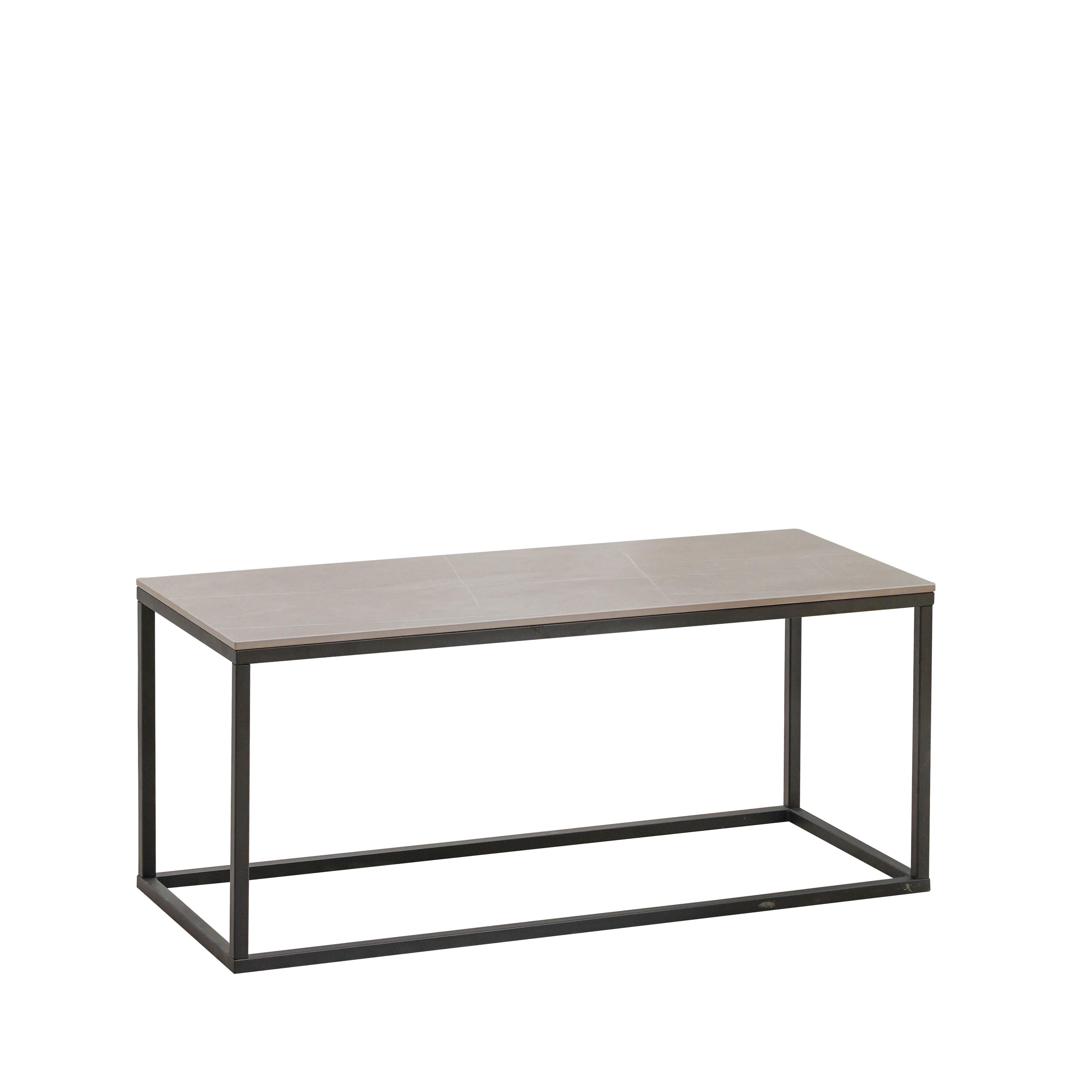 Couchtisch Tommy Grau B: 100 cm - Schwarz/Grau, MODERN, Keramik/Metall (100/44/40cm) - MID.YOU