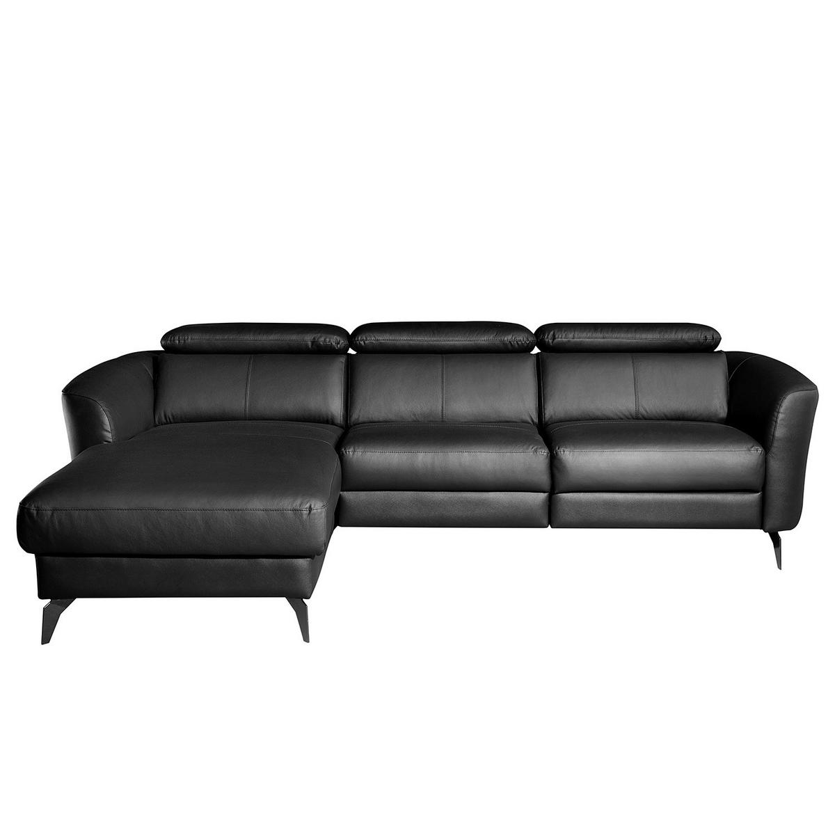 Ecksofa Berne Schwarz S: 183x261 Cm - Schwarz, Design, Leder/Textil (183/261cm) - Livetastic