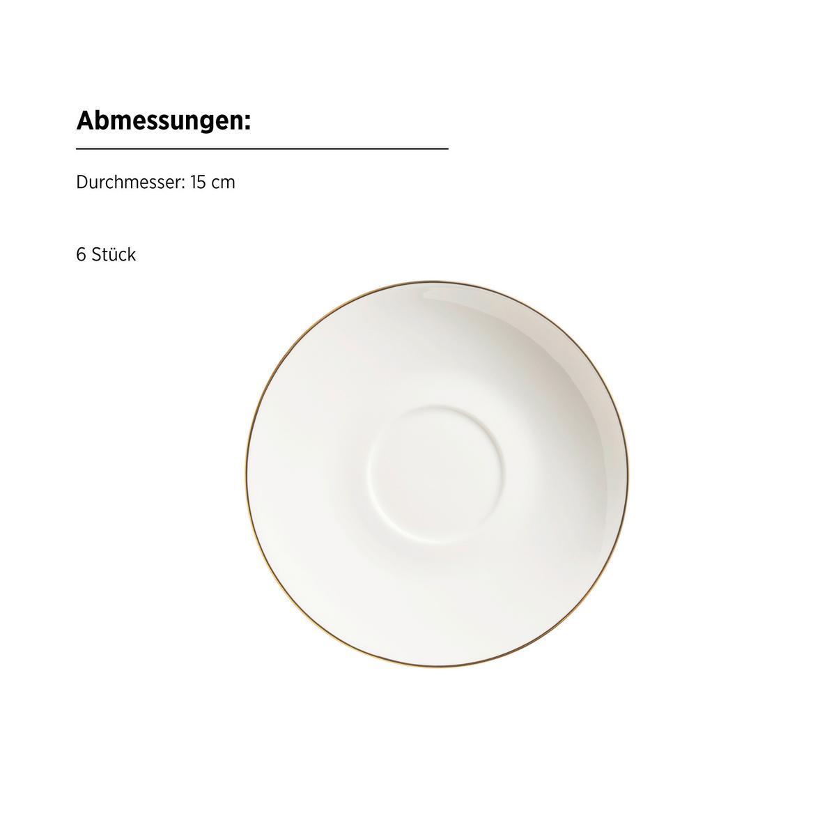 Kaffeeservice Felise 18-teilig New Bone China, Weiß, 6 Pers. - Weiß, Basics, Keramik - Mäser