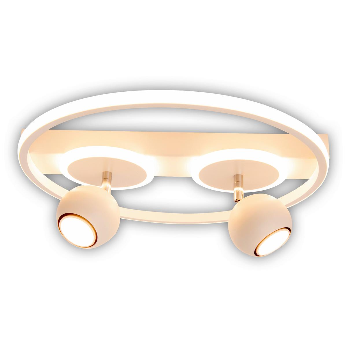 Led-deckenleuchte Ø 40 Cm 2-Flammig - Weiß, Design, Kunststoff/Metall (40/15,5cm) - Näve