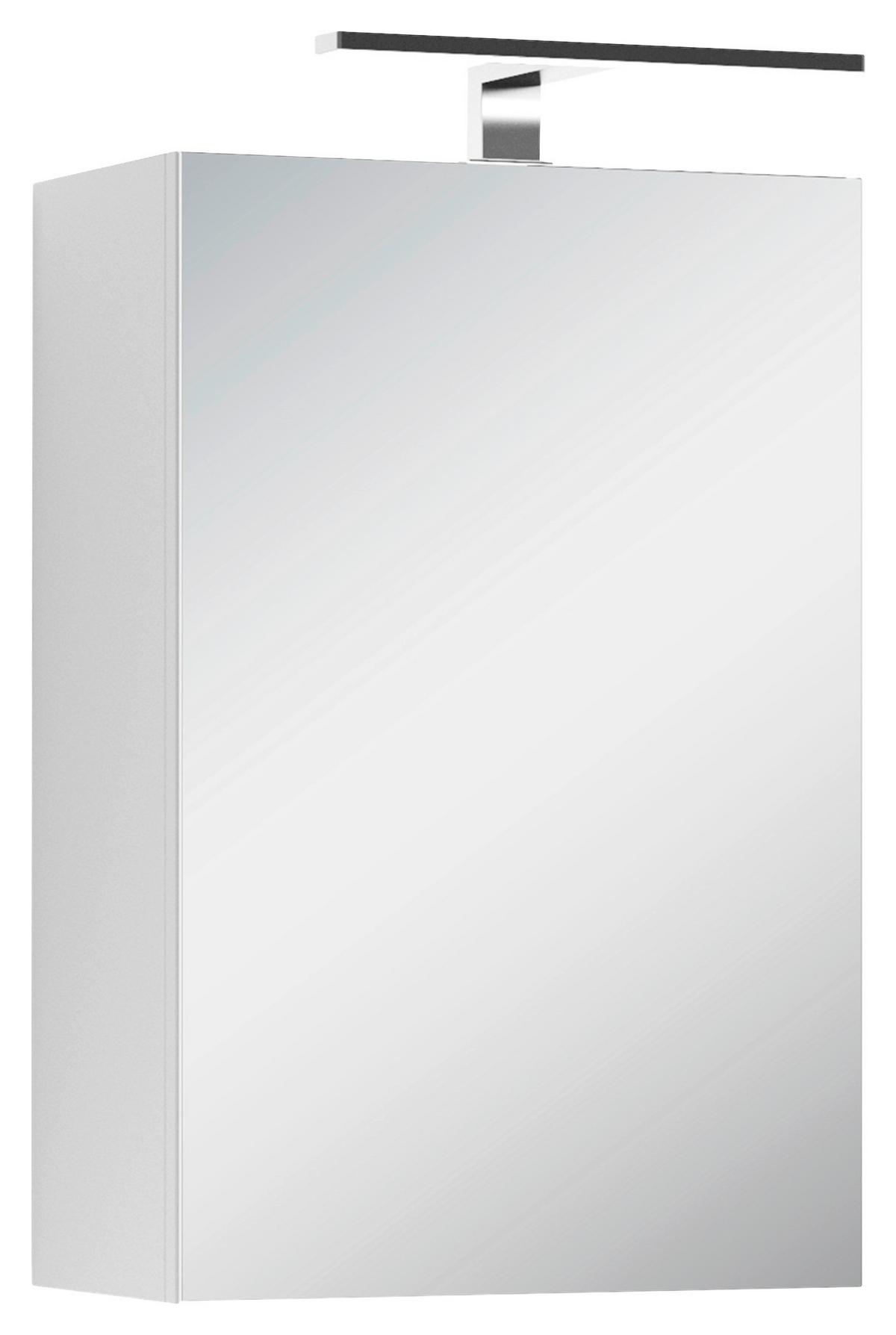Spiegelschrank Spree Mit Led 1 Tür Bxhxt 40x60x20 Cm Weiß - Weiß, MODERN, Glas/Holzwerkstoff (40/60/20cm) - MID.YOU