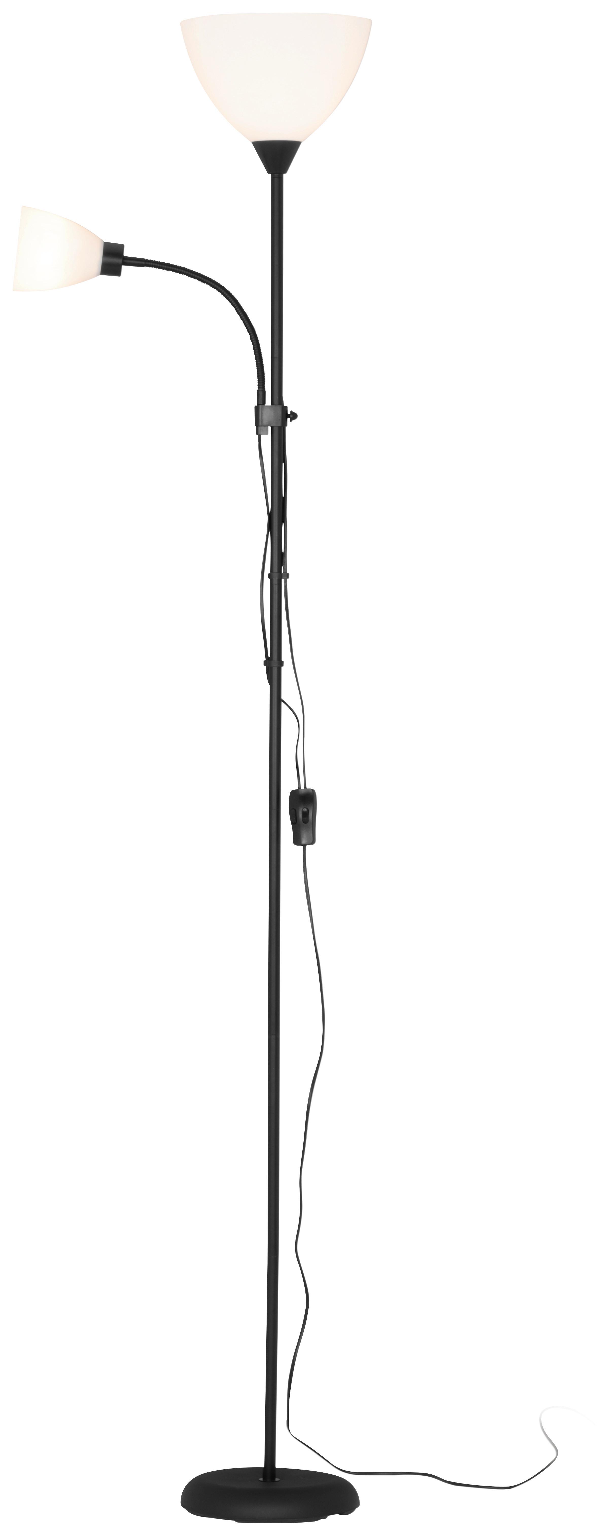 STOJACÍ LAMPA VANESSA -BASED- - černá/průhledné, Konvenční, kov/plast (22,5/176cm) - Based