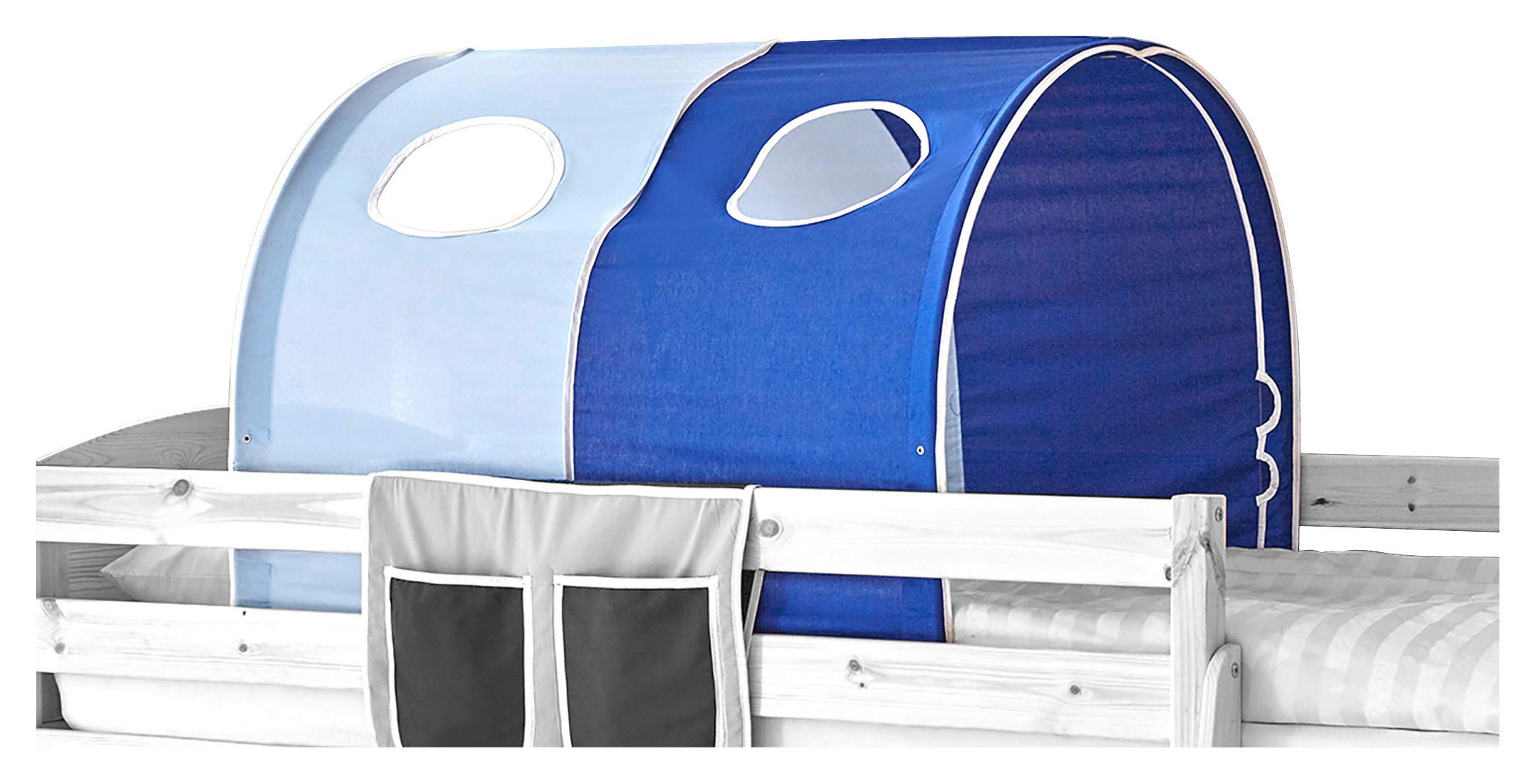Tunnelset Hell-/dunkelblau B: 100 Cm Mit Gestänge - Dunkelblau/Hellblau, KONVENTIONELL, Textil/Metall (100/73/87cm) - MID.YOU