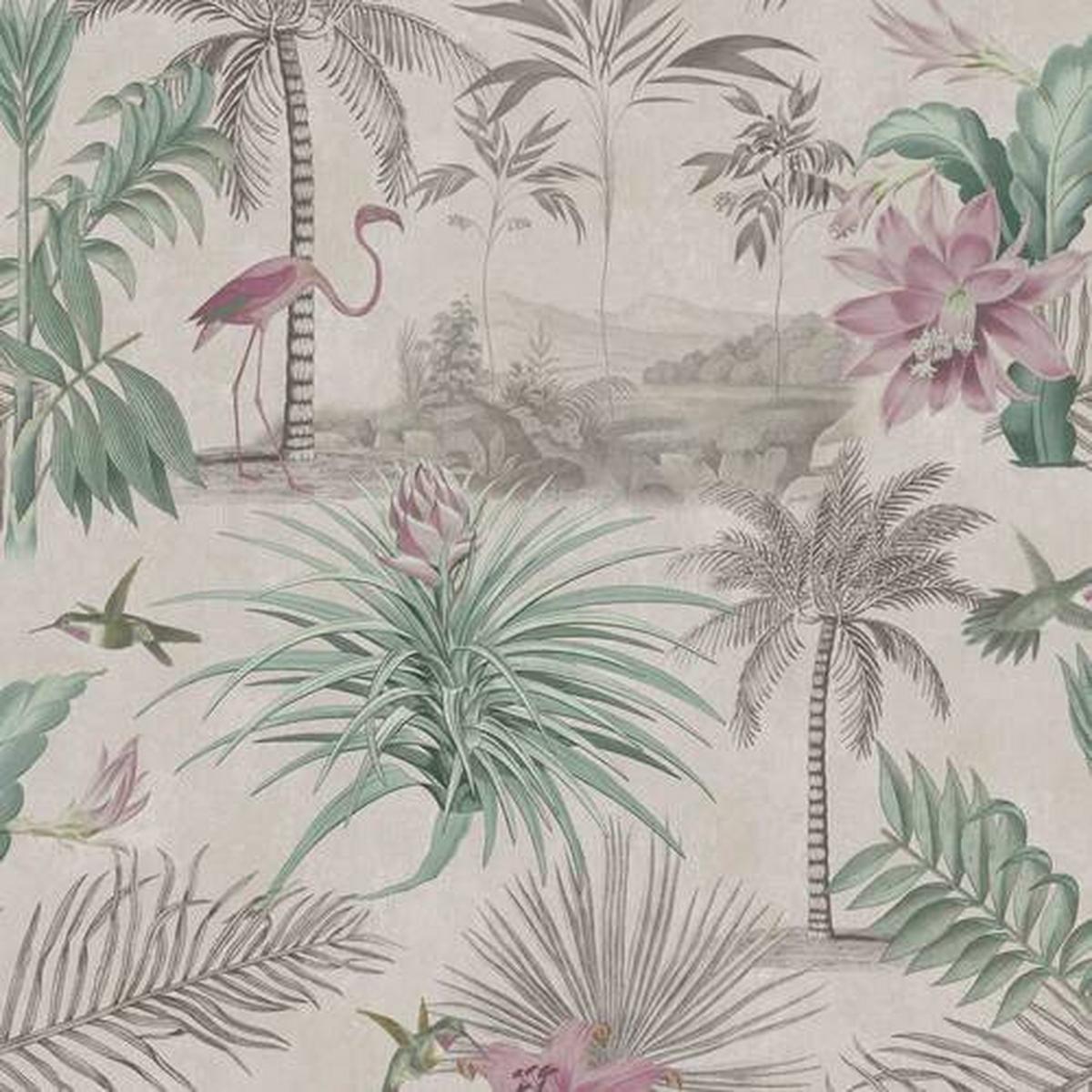 Vliestapete Paradise, Grau/rosa - Pink/Grau, Basics, Papier/Kunststoff (52/1005cm)