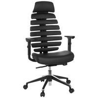 Drehstuhl Ergo Line Ii Pro Schwarz - Alufarben/Schwarz, MODERN, Leder/Kunststoff (65/131/53cm) - MID.YOU