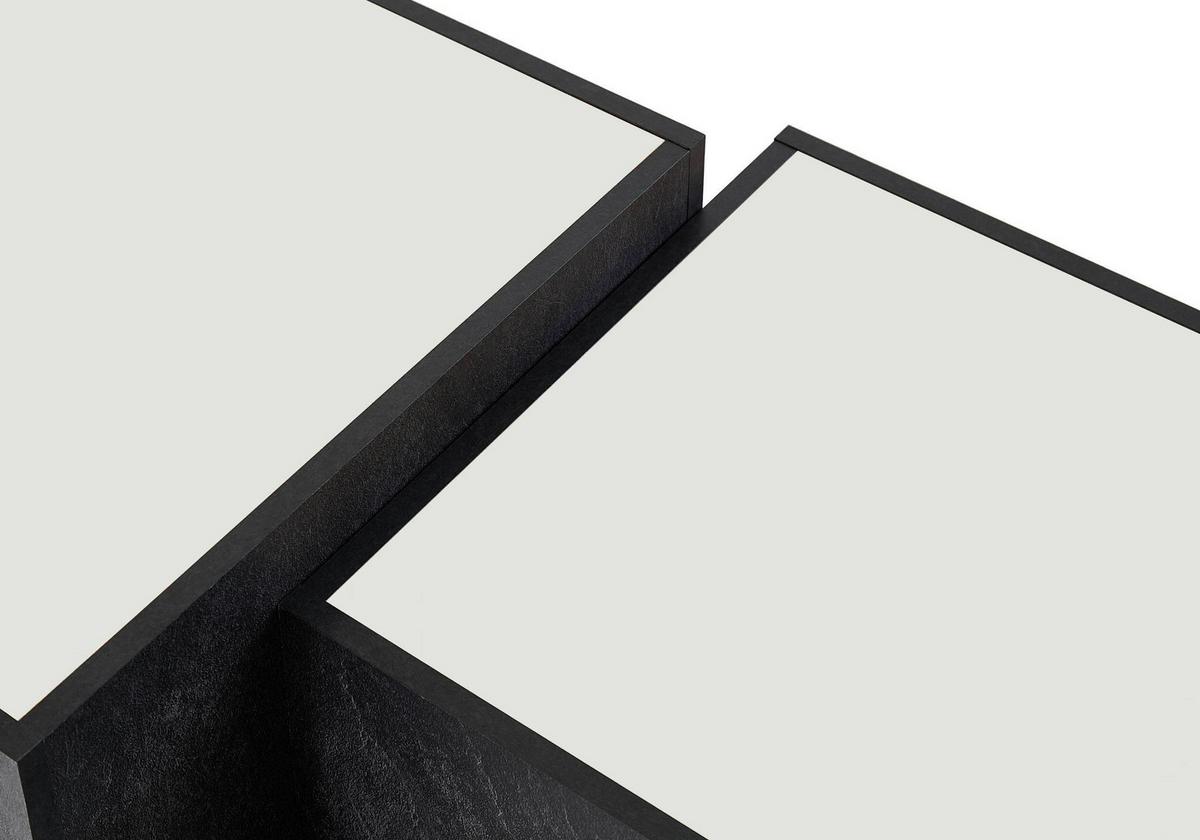 Couchtisch Cuba Schieferfarben/Weiß B: 50-43cm - Schieferfarben/Weiß, MODERN, Holzwerkstoff (50-43/40-35/50-43cm) - MID.YOU