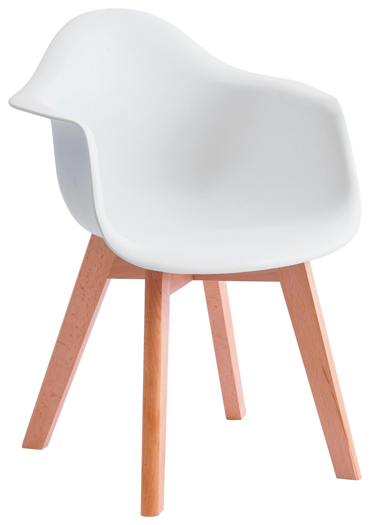 Kinderstuhl Bambino Echtholz Buchef./Weiß Sitzhöhe 32,5 cm - Buchefarben/Weiß, MODERN, Holz/Kunststoff (42/57,5/30cm) - Ondega