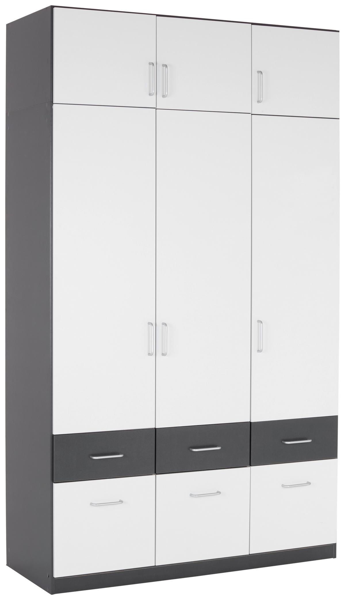 Aufsatzschrank B: 136 cm Aalen Extra Grau/ Weiß - Weiß/Grau, KONVENTIONELL, Holzwerkstoff (136/39/54cm)