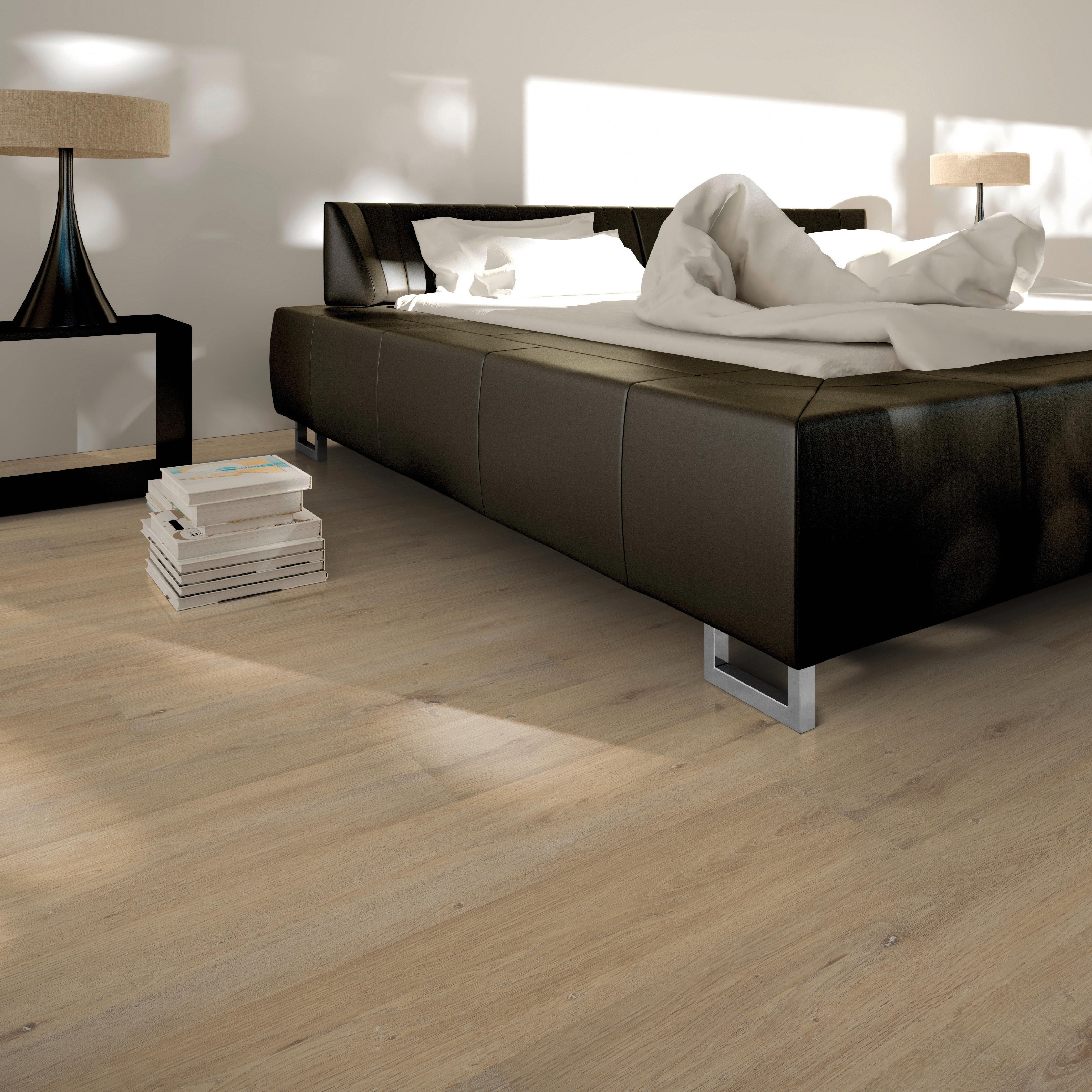 Designboden Eichefarben /Hellbraun Landhausdiele Stärke 6,5mm - Hellbraun/Eichefarben, Basics, Kunststoff (152.4/22.8/0.65cm)