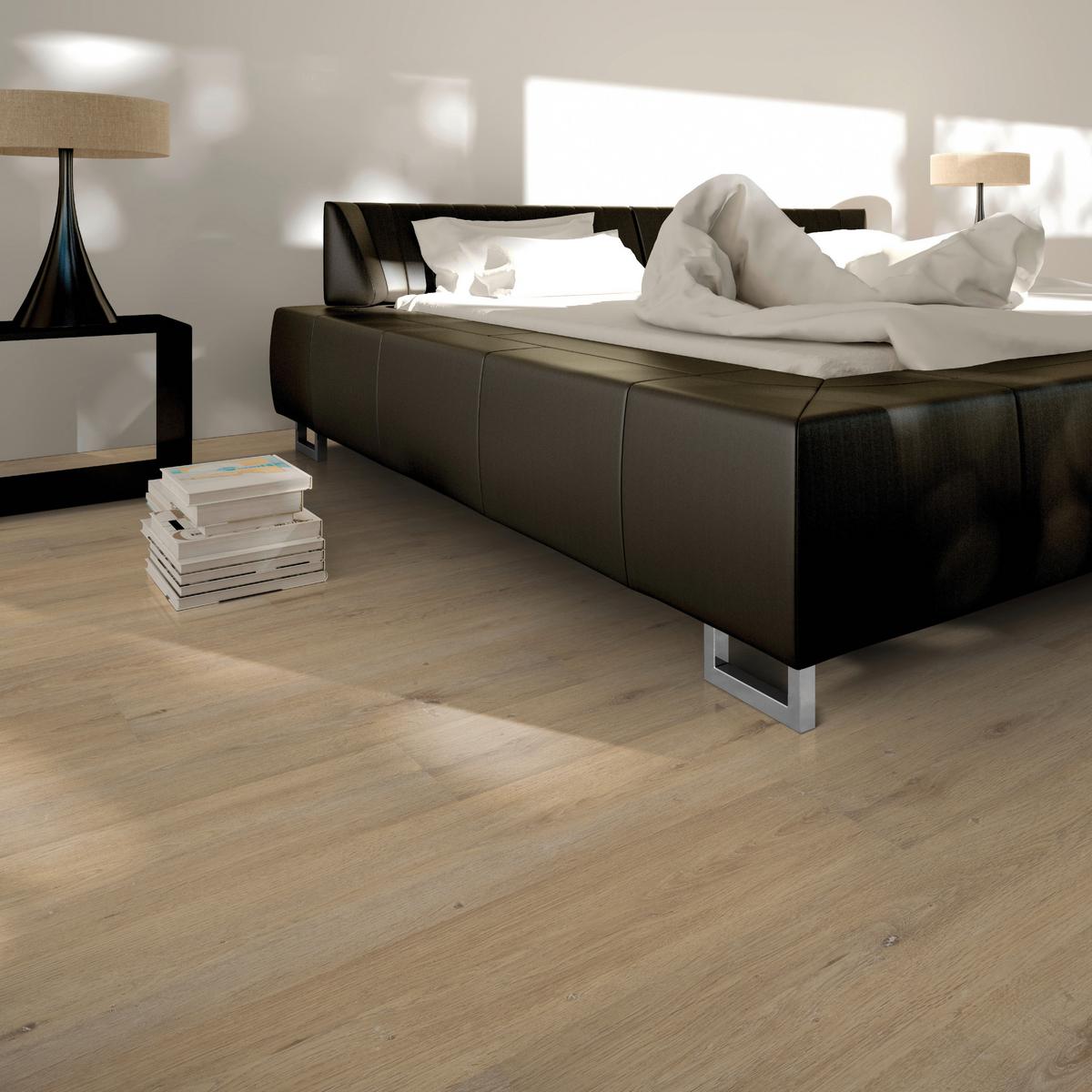 Designboden Eichefarben /Hellbraun Landhausdiele Stärke 6,5mm - Hellbraun/Eichefarben, Basics, Kunststoff (152.4/22.8/0.65cm)