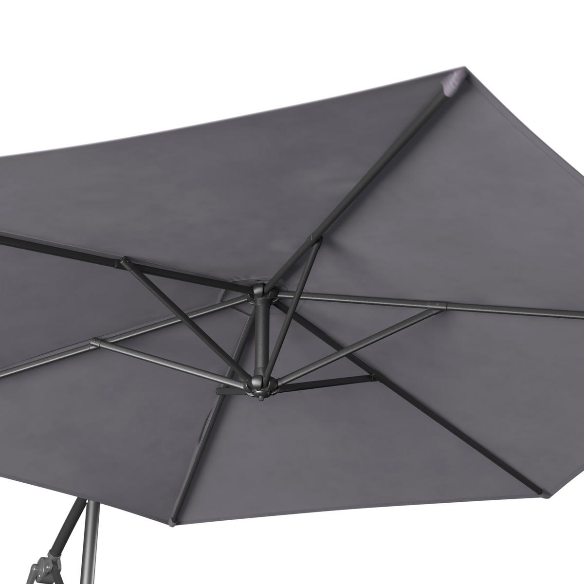 Sonnenschirm Carmen - Dunkelgrau, Trend, Textil/Metall (292cm) - Beldano