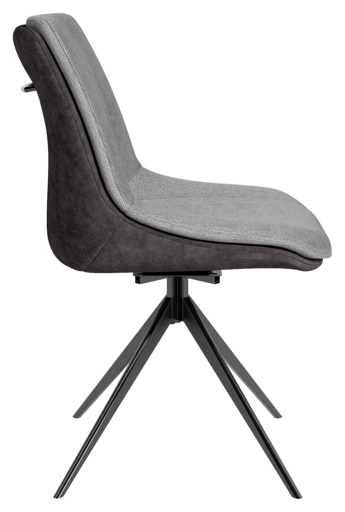 Stuhl-Set Phoenix - Hellgrau/Schwarz, MODERN, Textil/Metall (50/88/62cm) - MID.YOU