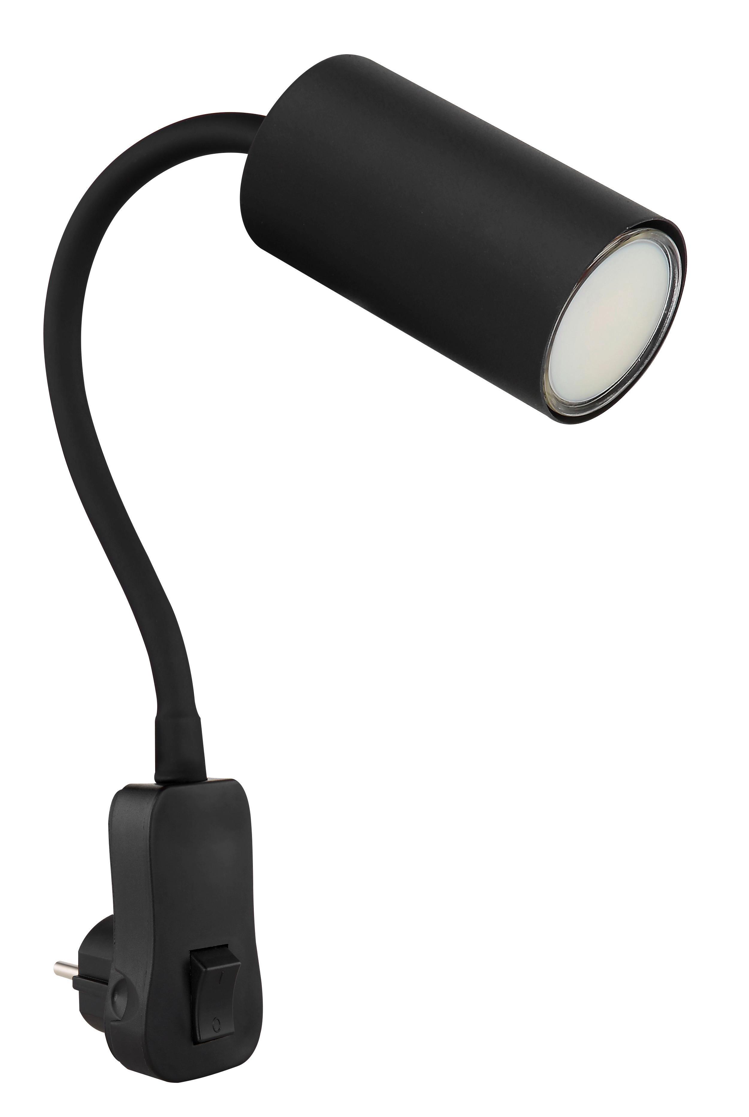 Wandleuchte 1-Flammig Flexarm und Wippschalter - Schwarz, Basics, Kunststoff/Metall (5,5/32/43cm) - Globo